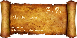 Póder Ida névjegykártya